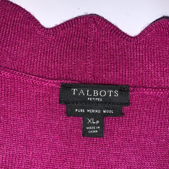 Talbots Merino Wool Open Front Cardigan Mauve Size XL - Picture 2 of 7